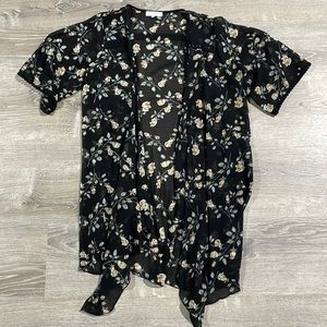 Emory Park Landry Crochet Trim Open Front Woven Sheer Cardigan Stitch Fix